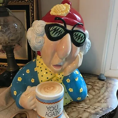 Vtg Hallmark Maxine  Cookie Jar With Coffee You Again?  Mint Cond • $76