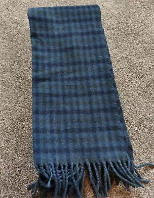 Rare Vintage Aquascutum Blue Check Scarf Hat Cap Scarf • £160