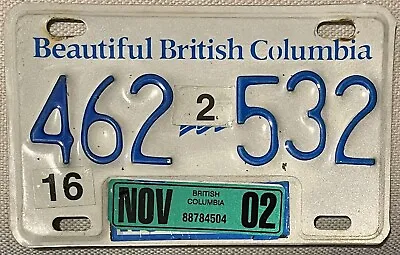 2002 British Columbia Trailer License Plate • $9