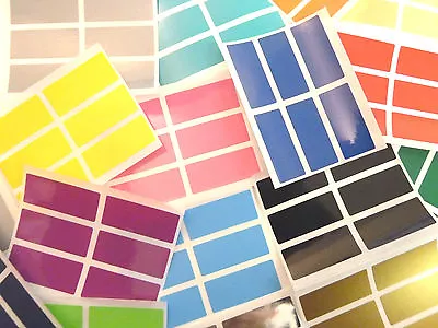 35x15mm Rectangle Plastic Vinyl Colour Code Stickers Coloured Sticky Labels • £3.85
