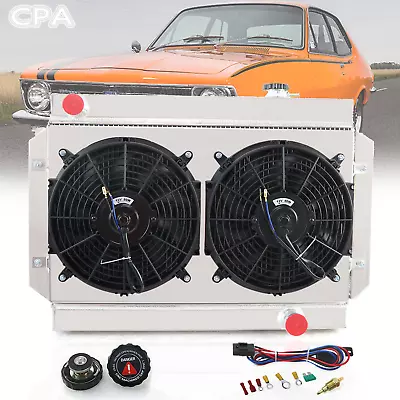 3-Row Radiator+Shroud Fan Relay Kit Fits Holden LC/LJ/LH/LX Torana Chevy 6Cyl MT • $269