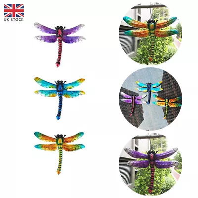 3Pcs Garden Metal Dragonfly Wall Sculpture Crafts Ornaments Art Home Decor UK • £11.97