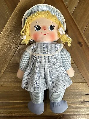 Vtg Knickerbocker Kuddles Cloth Doll Girl Musical Wind Up 1965 • $45