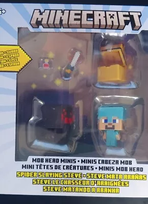 Minecraft Mob Head Minis - Spider Slayer Steve Pack Action Figures • $9.95