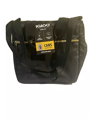 Igloo Cooler 9 Cans Black Bag Lunch Tote Handle Adjustable Insulated • $23.99