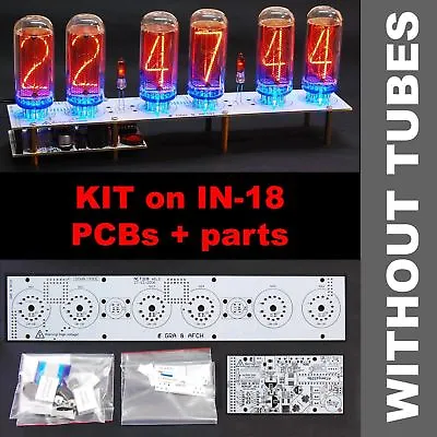£73.61 • Buy Nixie Tube Clock KIT DIY IN-18  PCB+All Parts Arduino Comp. 12/24H WITHOUT TUBES