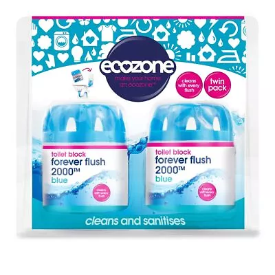 Ecozone Forever Flush 2000 Toilet Block Twin Packblue • £8.81