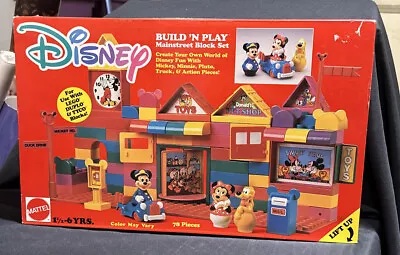 Vintage 1989 Mattel DISNEY Build N Play Mainstreet Block Set New Open Box RARE • $300