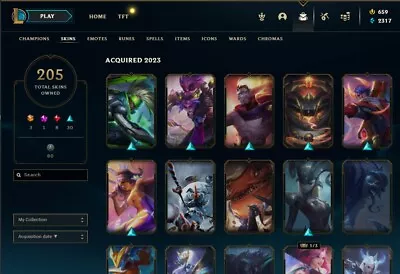 Gold 1 League Of Legends Account Honor 4 205 Skins Clean History Dia In S2 • £330