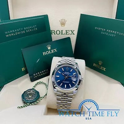 $11815 • Buy Rolex 126300 Datejust 41mm Blue Index Dial Jubilee Bracelet Stainless Steel
