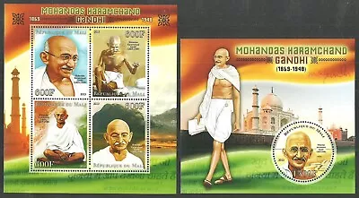 Mali 2013 Gandhi Indian Priminister Taj Mahal Set Of 2 Sheets Mnh • $6.25