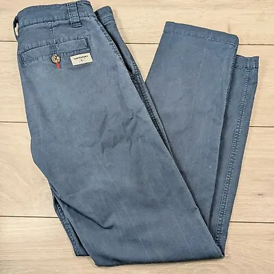 Canterbury Twill Chino - Blue Cotton Smart Men's Trousers 32   • £34.99