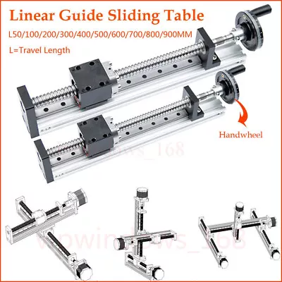 Manual Linear Rail Guide Slide Stage Actuator Ball Screw Motion Table& Handwheel • $120.90