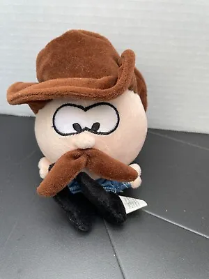 Gemmy Plush Cowboy With  Mustache Hat Scarf Western Bead Filled  Large Head 7.5  • $8