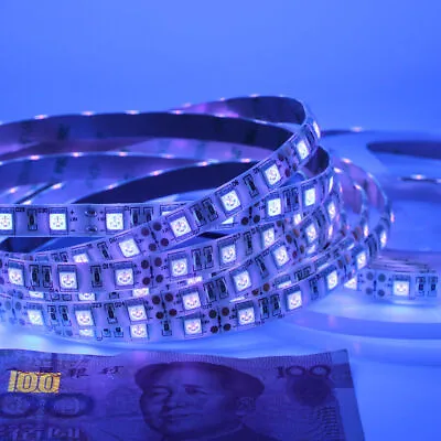 REAL UV Ultraviolet Strip Light Tape Light SMD 5050 3528 LED Blacklight 1m 5m DC • £2.27