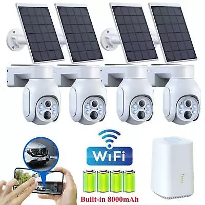 4MP Wireless CCTV Security Camera System Solar & Battery Powered Wifi PTZ Camera • $242.99