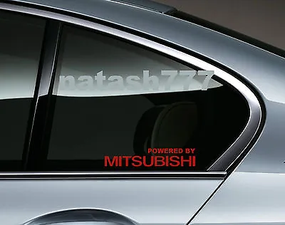 Powered By MITSUBISHI Sport Racing Window Decal Sticker Emblem Logo RED Pair • $17.95