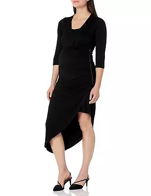 Maternal America Women's Maternity Nursing Side Zip Dress Black Large • $17.99