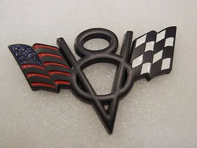 V8 US & Racing Checkered Metal Flag Emblem Letter 3D Badge • $13.99