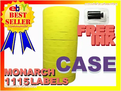 1 Case Fluorescent Yellow For Monarch 1115 Pricing Gun 16 Sleeves=160 Rolls • $275.85