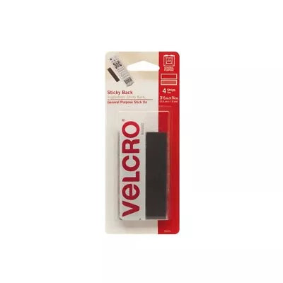 VELCRO Brand Sticky Back Strips With Adhesive 4 Count - Black 3 1/2 X 3/4 Inch • $5.60