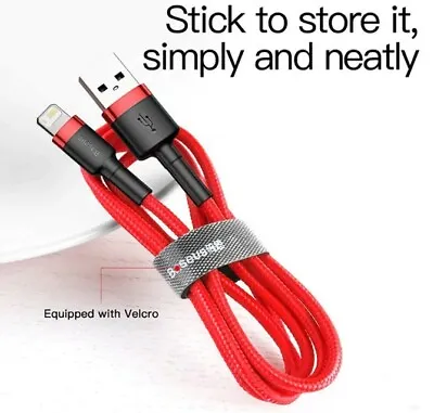 Baseus USB Cable For IPhone 13 12 11 Pro Max Xs X 8 Plus Cable 2.4A Fast Chargin • $10