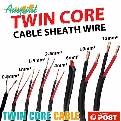 12V Wire Twin Cable 2 Core Sheath Car Vehicle VAN Battery Solar Panel Electrical • $9.17