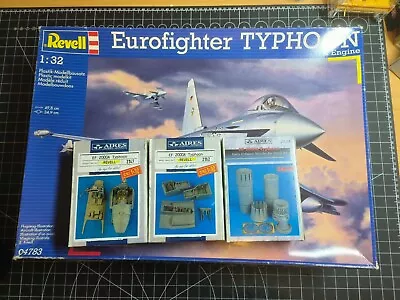 1/32 Revell Eurofighter Typhoon &Engine With Aires Detail Sets Model Kit • £235