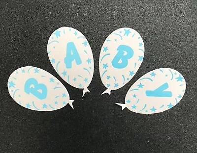 Baby (B A B Y) Balloon Card Toppers Embellishments Die Cut Foiled 3 Sets (12) • £1.50