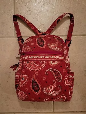 Vera Bradley Retired Mesa Red Paisley Fabric Bag Mini Backpack • $17