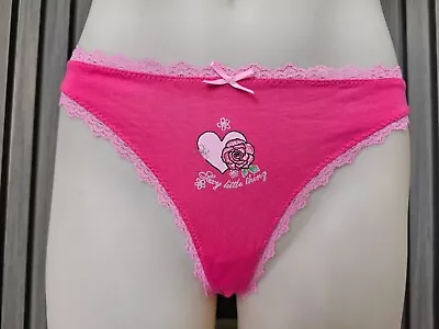 Very Sexy Victoria's Secret Ladies Thong Underwear Size Large Colour Pink Print • $3.19