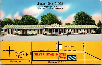 Postcard Silver Star Motel Highways 16 And 37 In Mitchell South Dakota • $8