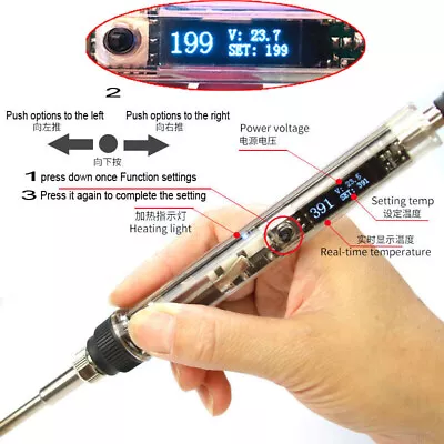 DC 24V 72W T12 Electric Soldering Iron Adjustable Temperature OLED Digital & Tip • $24.92