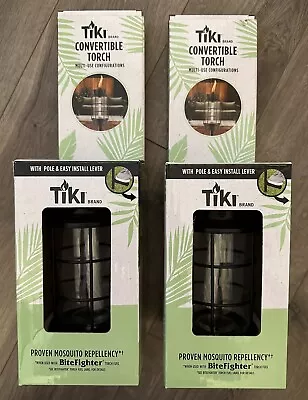 2 X Tiki Brand Convertible Torch 3 Multi Use 8  50  65  Mosquito Repellent Black • $29.99