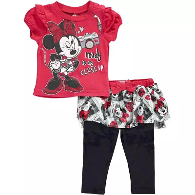 Disney Baby Girls Minnie Mouse Set T-Shirt W/ Tutu Legging Pants 3-9 Months NEW • $12.30