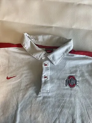 RARE Vintage Ohio State University Nike Golf Shirt White Shirt Men’s Large • $0.99