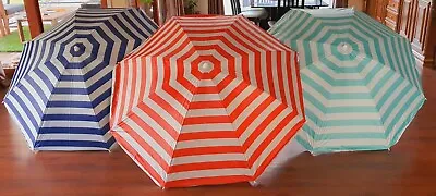 $39.95 • Buy Beach Umbrella 1.8m Wide Weather Resistant Striped Design UPF50+ Sun Protection