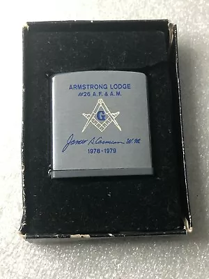 Vintage Freemason Masonic Zippo Rule  Armstrong Lodge #26 Sheldon L Edwards 1978 • $19.95