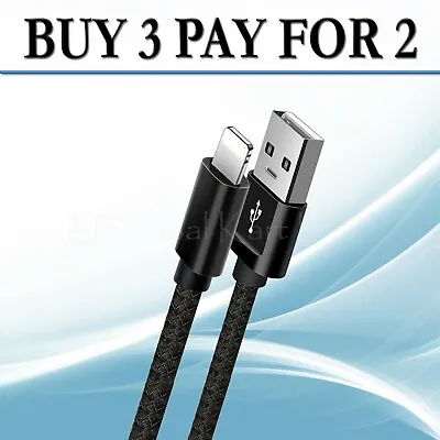 Heavy Duty USB Charger Sync Wire Cable Lead For IPhone 11 XR XS 8 7 6s IPad AIR • £3.49