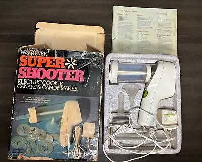 Wear-Ever SUPER SHOOTER Electric Cookie Canape Candy Maker Complete 70001 Vtg • $37.99
