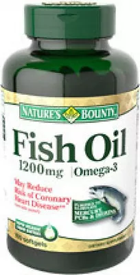 $13.39 • Buy 100 Fish Oil 1200mg Omega-3 Nature's Bounty Dietary Supplement Vitamin Heart NEW
