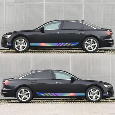 $13.42 • Buy Car Side Body Door Vinyl Graphics Colorful Stickers Racing Long Stripes Decals  