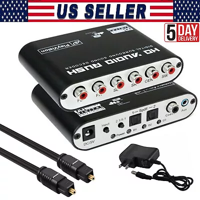 New Digital AC3 DTS Optical To Analog 5.1 Surround Sound Audio Converter Decoder • $37.99