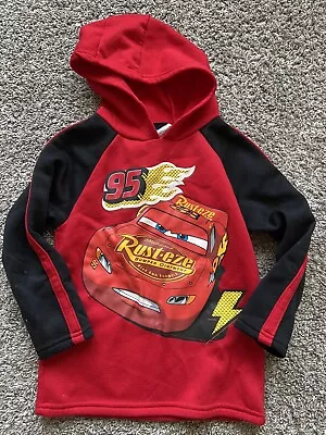 Disney Lightning McQueen Boys Hooded Sweatshirt Size 7 • £16.06