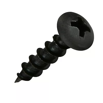 100 Pack #6 X 3/4  Coarse Deep Thread Pan Head Screws Black Phosphate - Wood MDF • $9.07