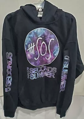 5 Seconds Of Summer Hoodie Sweatshirt Black Size XL Band Name On Sleeves • $13.74