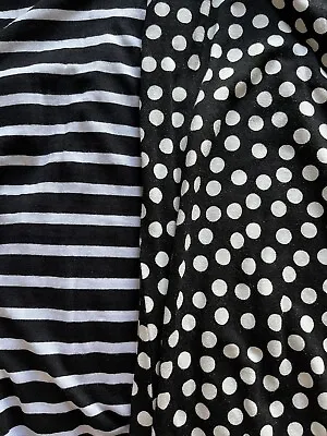 Rainbow Pack Of 2 Black & White Summer Dresses Size 32/34 (6-8) • £7