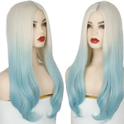 Synthetic Long Straight Wavy Wigs Ombre Pink Blue Cosplay Halloween Lolita Wigs  • £16.79