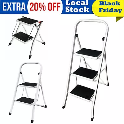 2 3 Step Boat Ladder Stainless Steel Heavy Duty Sliding Ladder Boarding Ladder • $35