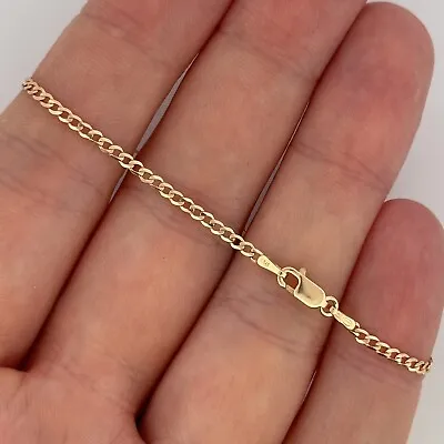 9ct Yellow Gold Curb Chain Bracelet 6.5  Hallmarked • £80.75